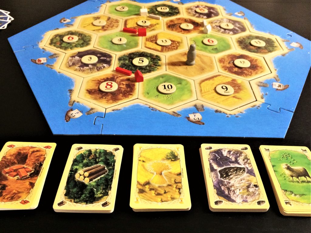 Catan Board and Card Stack