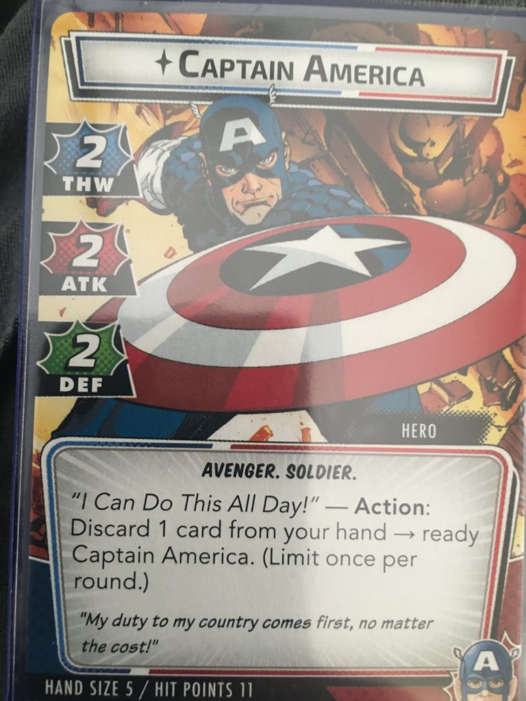 Captain America Hero Card (Marvel Champions)